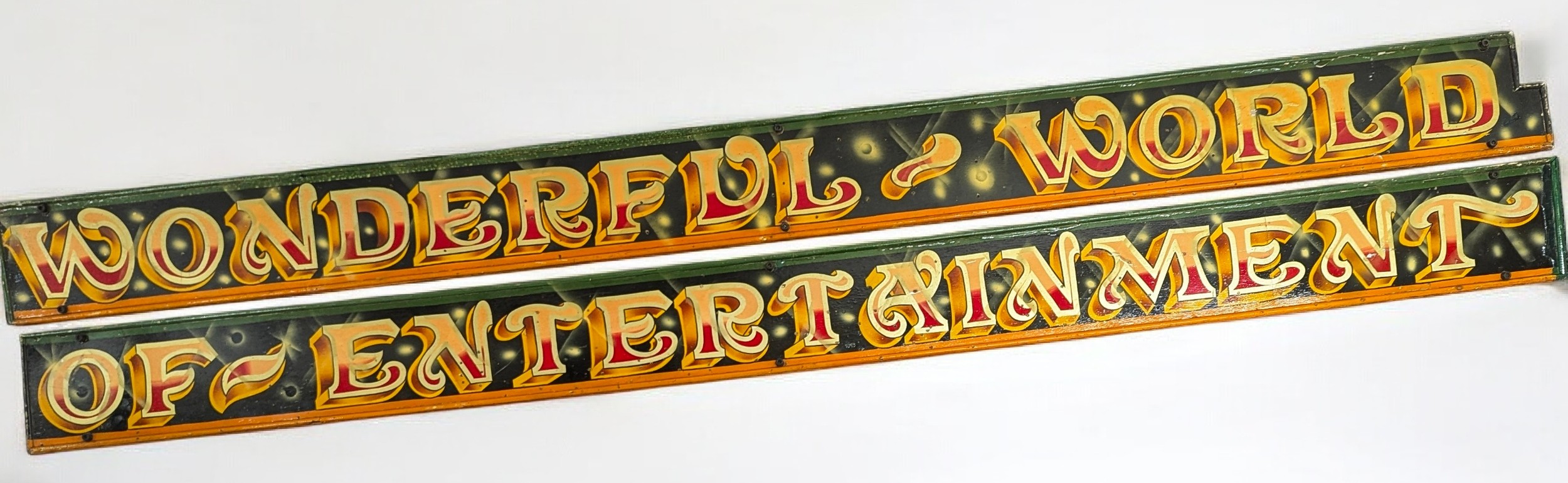 Circus & Fairground - a large two section polychrome painted amusement ...