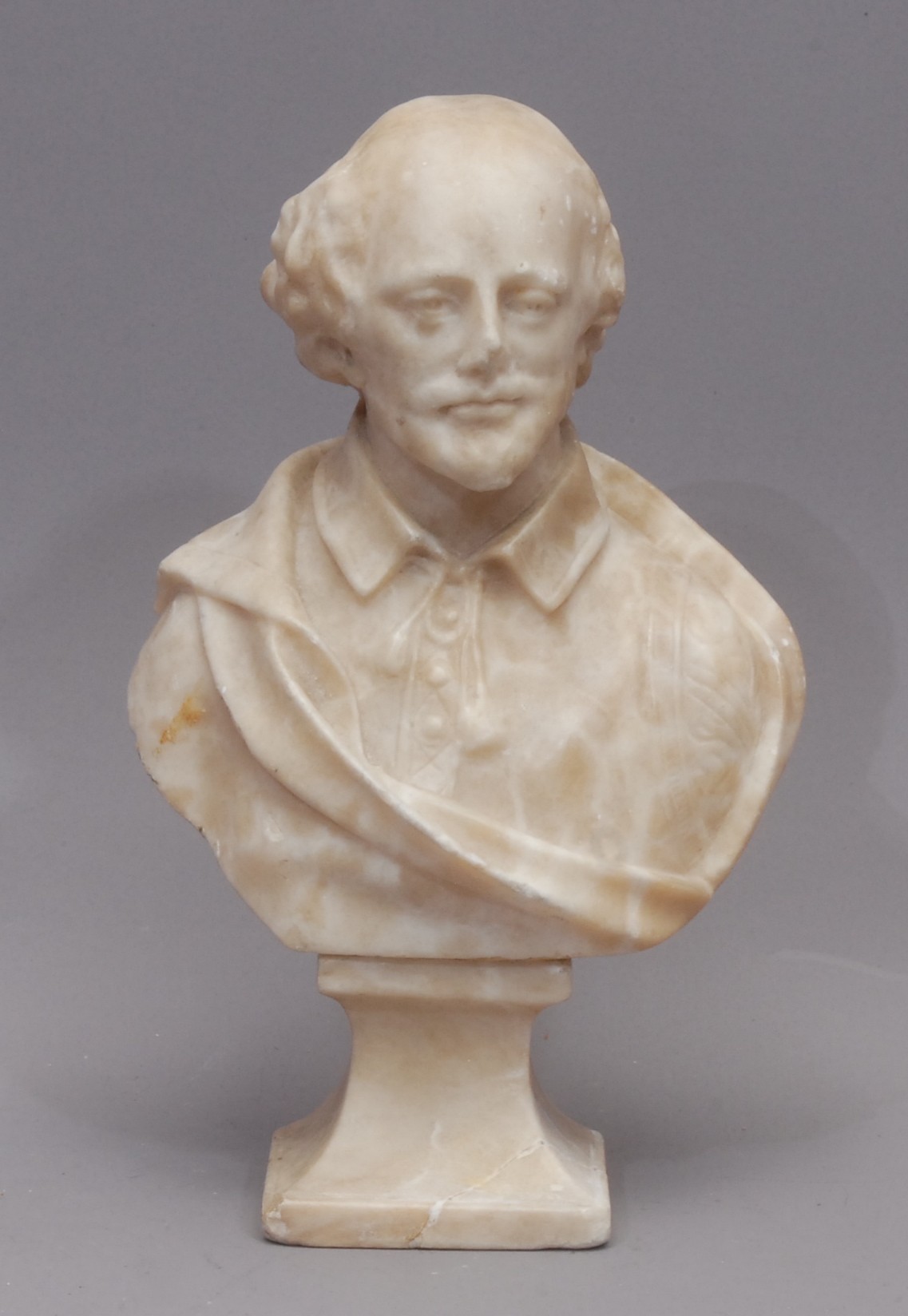 English Literature - a 19th century alabaster library bust, William ...