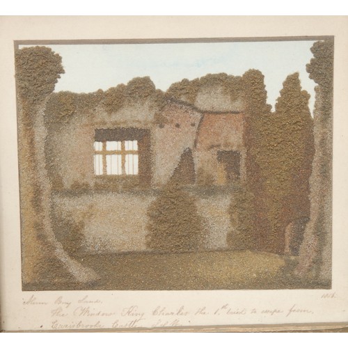 A pair of 19th century Isle of Wight sand pictures, titled in ink ms ...