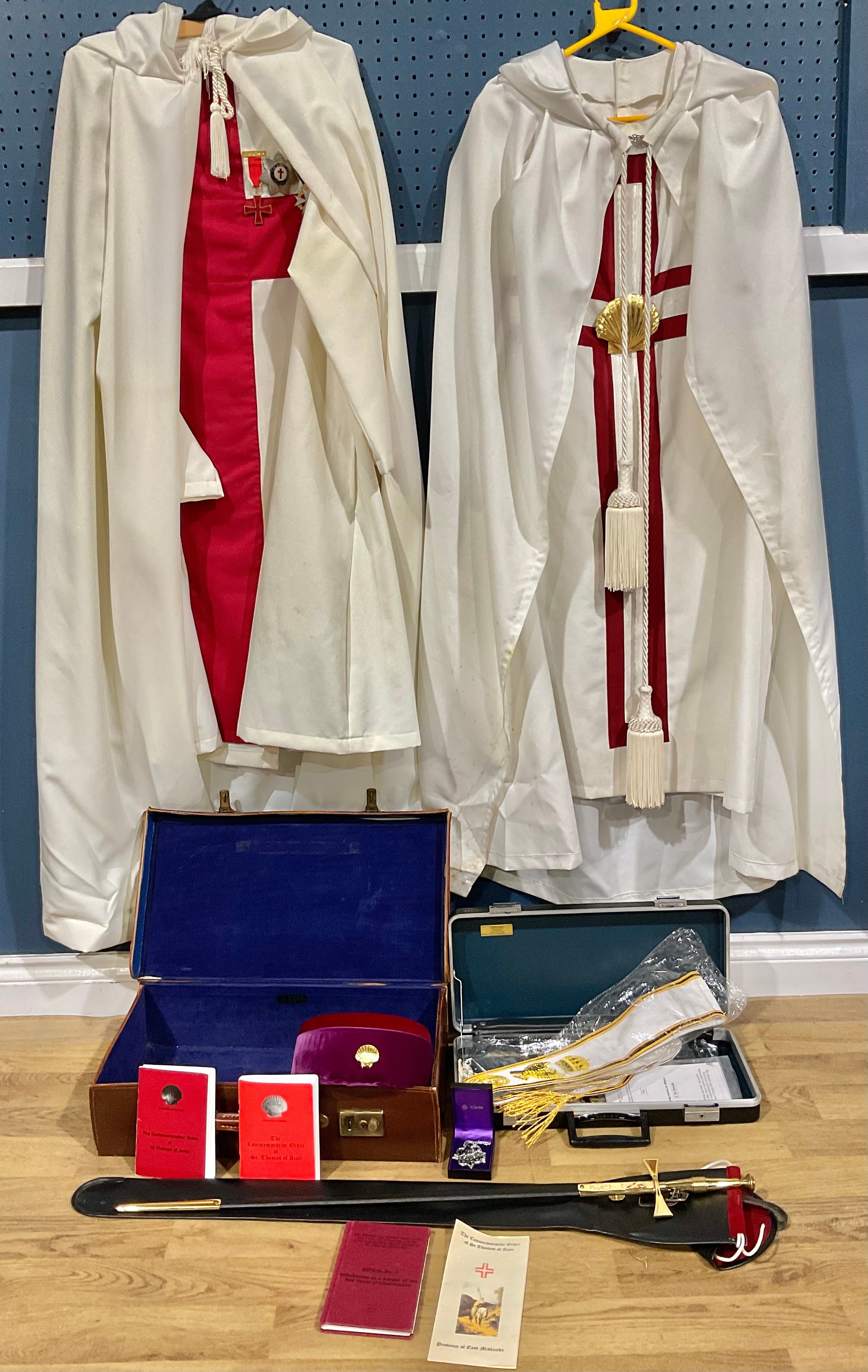 Masonic interest - A St Thomas of Acon regalia robe and ceremonial ...