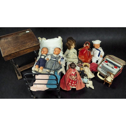 7320 - Dolls, Dolls Furniture and Accessories - a collection of mostly early 20th century and 1950’s baby d... 