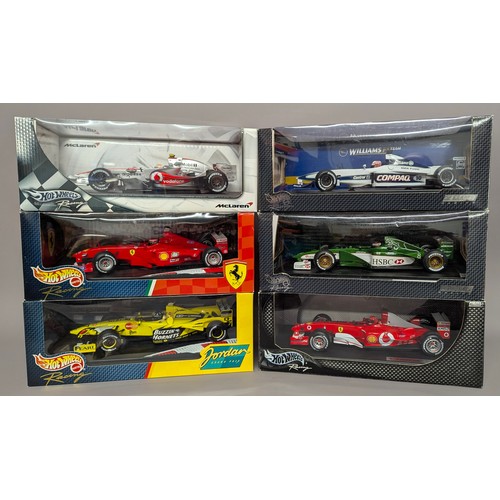 7340 - Hot Wheels Racing - McLaren MP4-22, Lewis Hamilton; Ferrari F2003-GA, Michael Schumacher; 26742 Jagu... 