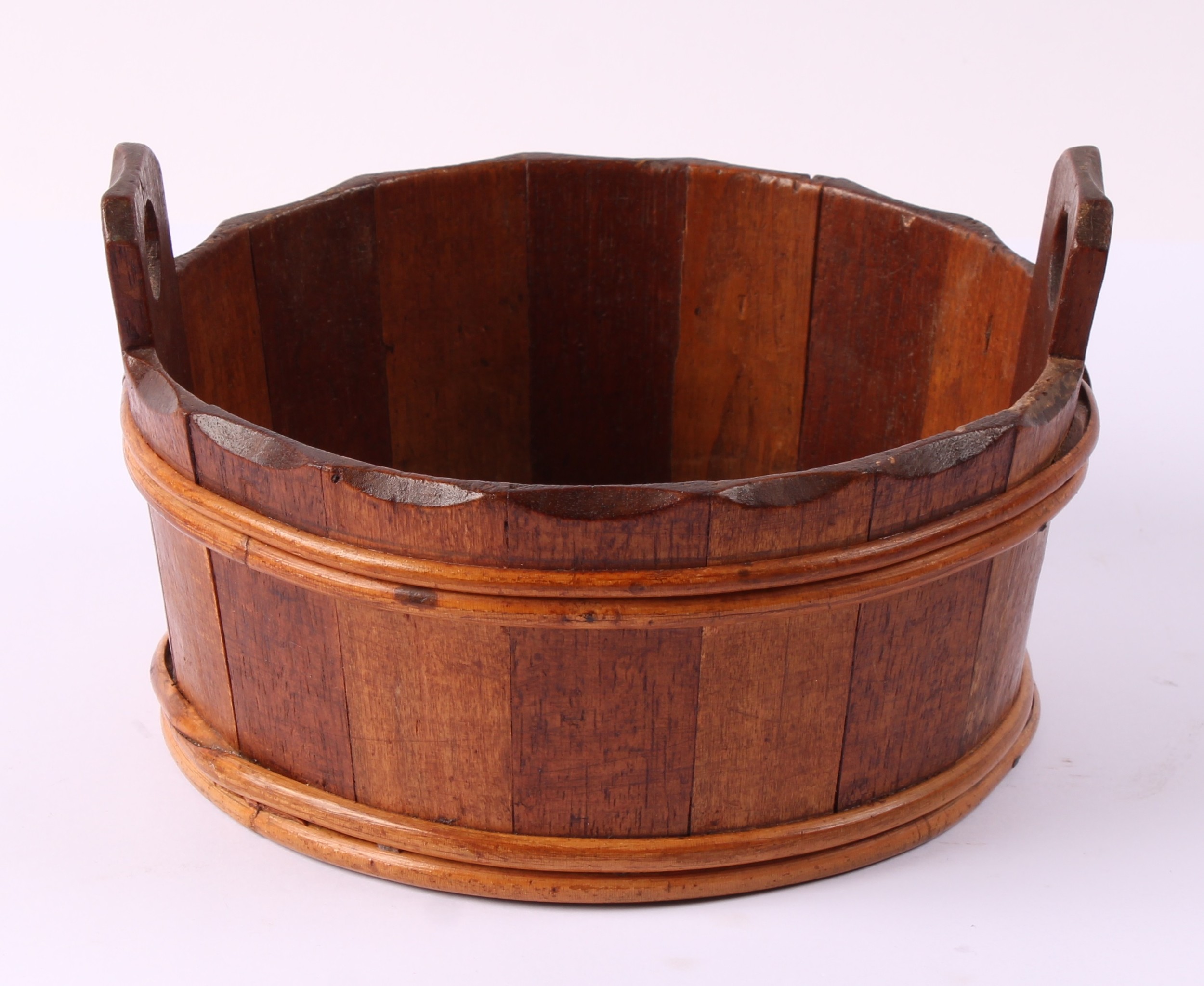 Treen - a 19th century Scottish luggie or bicker, of typical willow ...