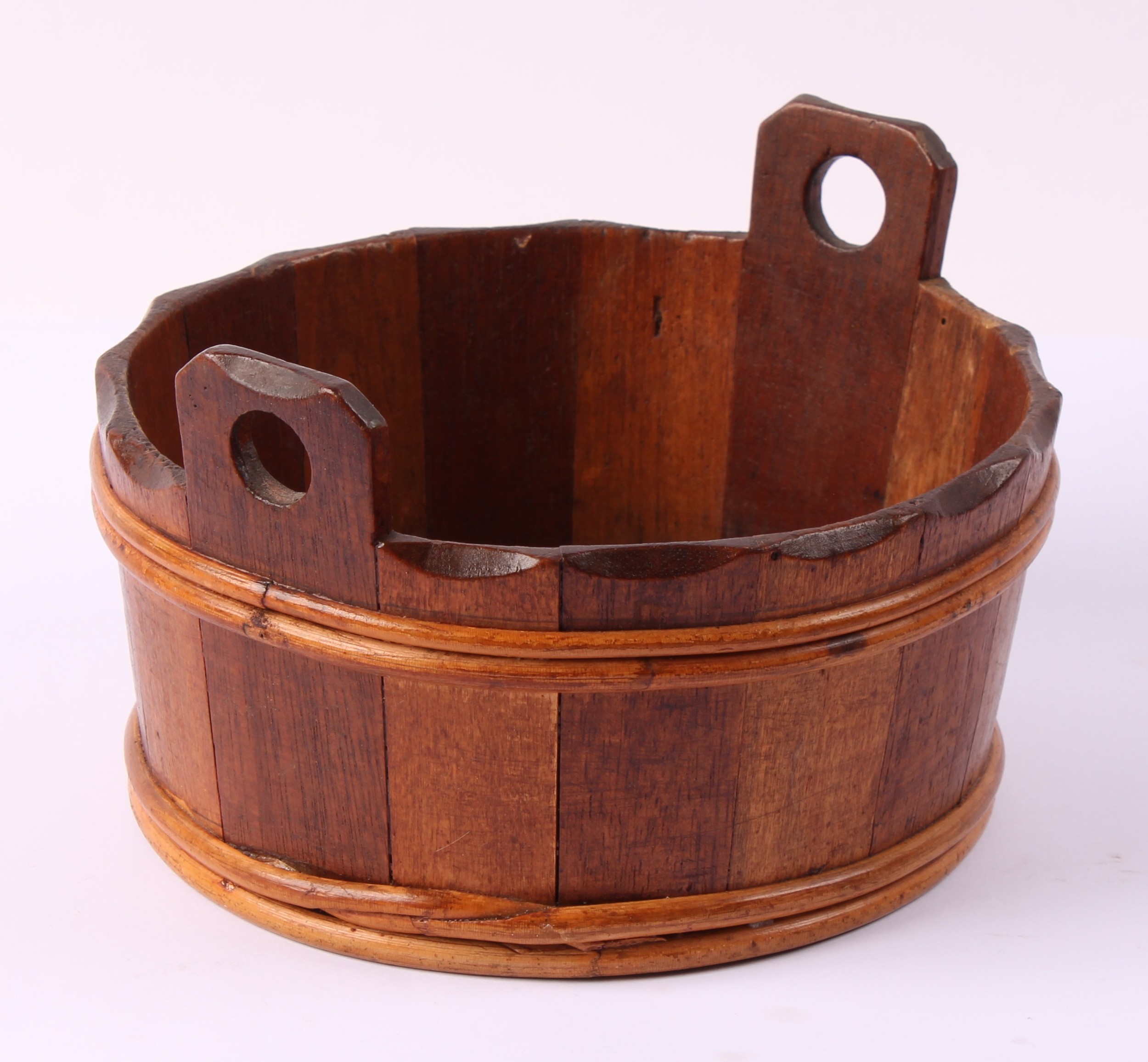 Treen - a 19th century Scottish luggie or bicker, of typical willow ...