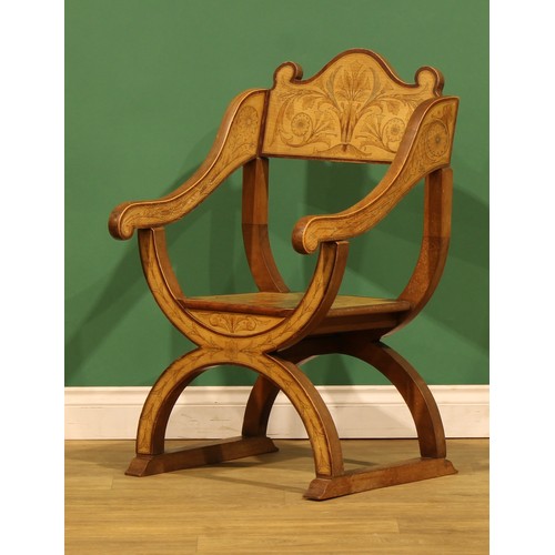 An Italian Renaissance inspired parcel-stained Dantesca or Savonarola ...