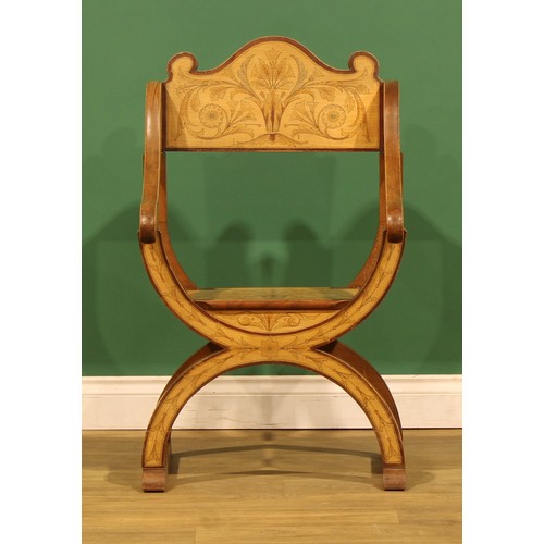 An Italian Renaissance inspired parcel-stained Dantesca or Savonarola ...