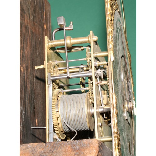 A George III walnut longcase clock, 30.5cm arched brass dial with ...