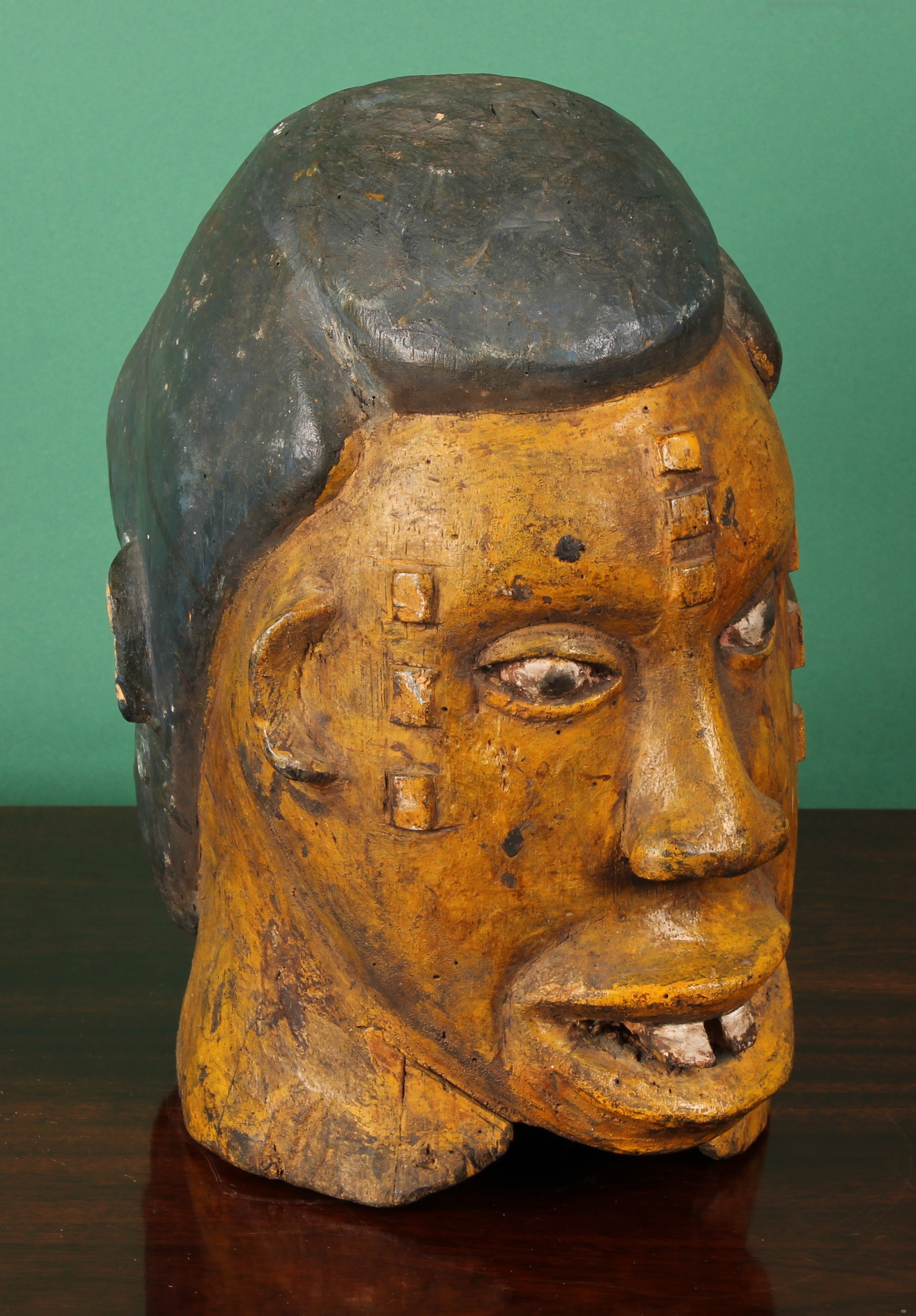 Tribal Art - a West African Janus helmet mask, possibly Ejagham ...