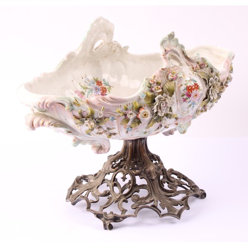 A 19th century Continental porcelain table centre, probably Dresden ...