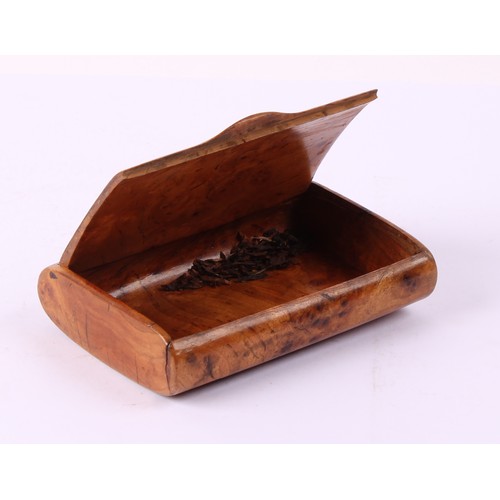 Maritime Interest - a mid 19th century burr walnut snuff box, the ...