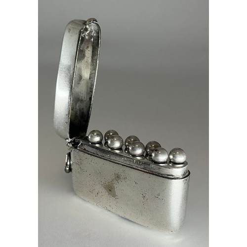 51 - Shooting - an early 20th century E.P.N.S rounded rectangular butt marker, hinged cover enclosing eig... 