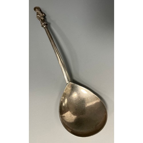 2 - A Swiss silver spoon, figural finial, 16.5cm long, 19th century