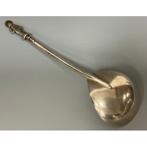 2 - A Swiss silver spoon, figural finial, 16.5cm long, 19th century