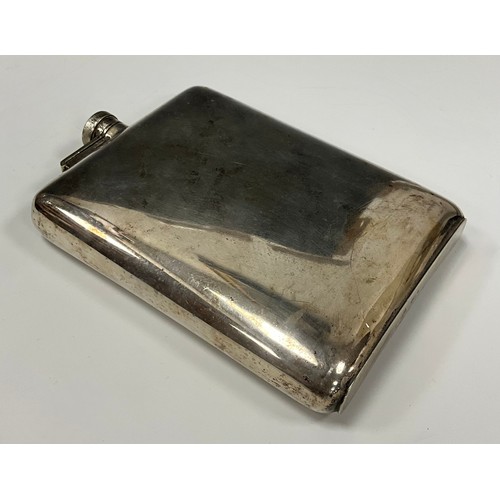 40 - An Art Deco style E.P.N.S cocktail shaker, 22cm high; others; a hip flask (6)