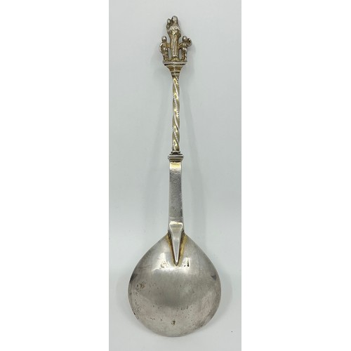 9 - A Continental silver spoon, figural terminal, 19cm long, c.1900, 59g