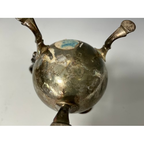 58 - A George II silver ovoid cream jug, wavy border, acanthus-capped double-scroll handle, pad feet, 10c... 