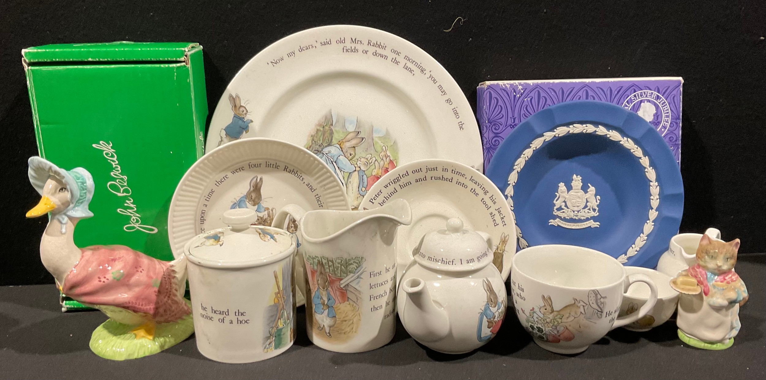 A John Beswick Jemima Puddleduck, boxed; a Wedgwood Beatrix Potter ...