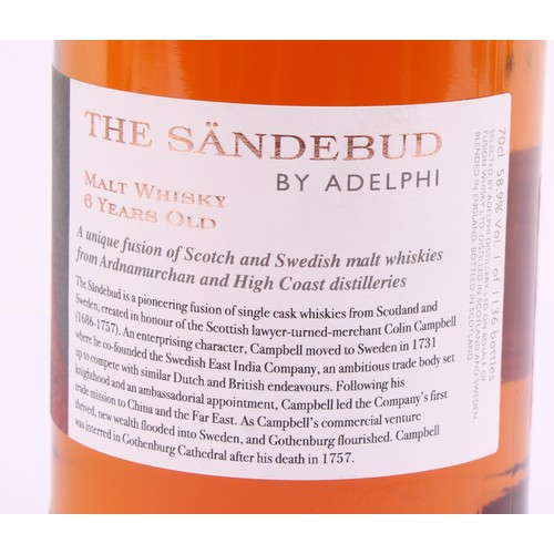 3014 - Whisky - Adelphi Selection malt whisky, The Sandebud, aged 6 years, 58.9% vol., 70cl