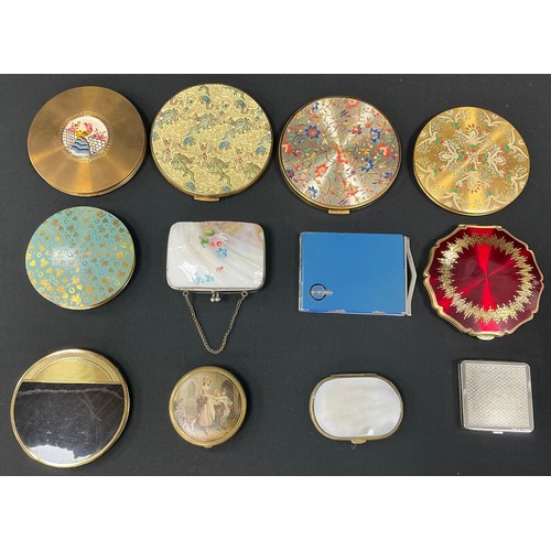 Fashion - a collection of ten powder compacts inc Le Rage decoupage ...