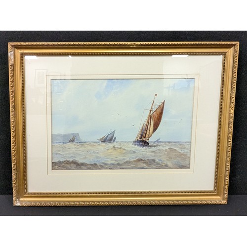 F Grayson (British 20th century) Sails along the Coast, signed ...