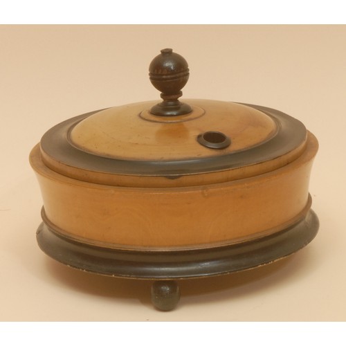 Treen - an early 20th century French turned and parcel ebonised ...