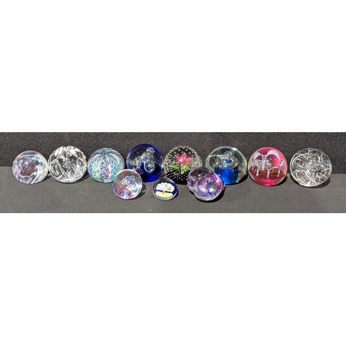A Caithness glass paperweight, Flower In Time; others, Misty, etc ...