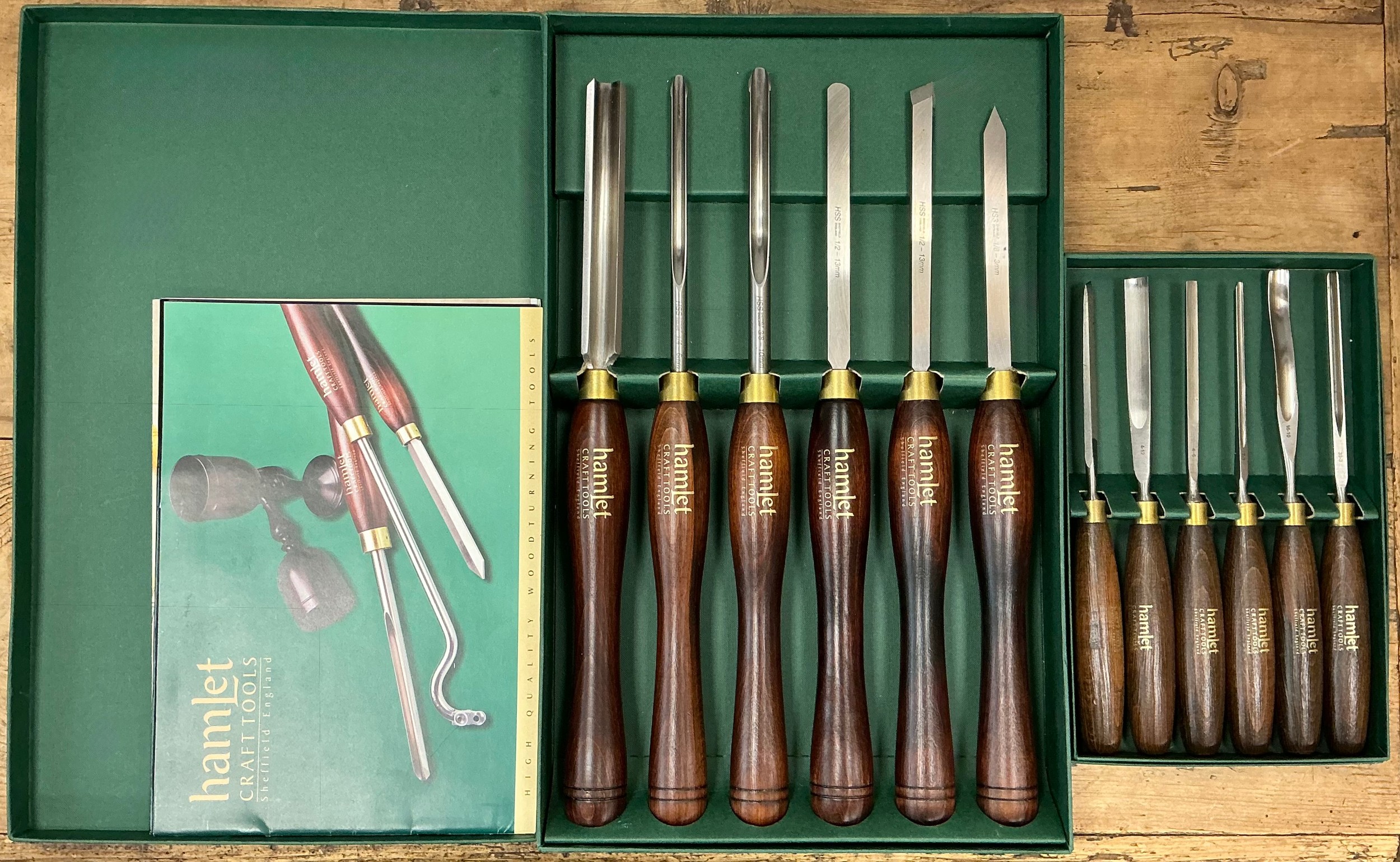 A set of Hamlet Craft Tools Woodturning Chisels - Roughing Gouge ...