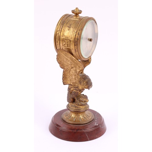 A 19th century gilt metal tabletop barometer, cast as a bird, 6cm ...