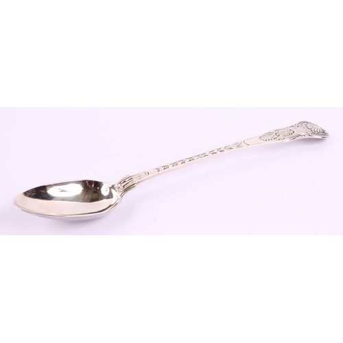 18 - Paul Storr - a George III silver Double Shell and Laurel pattern basting spoon, 33cm long, London 18... 