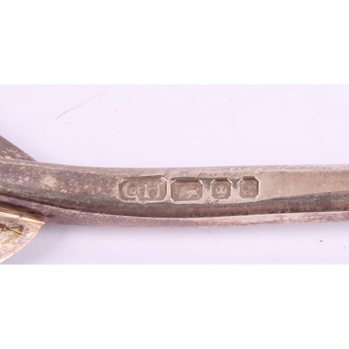 35 - Guild of Handicraft - an Arts & Crafts style silver seal top spoon, planished bowl, 16.5cm long, Lon... 