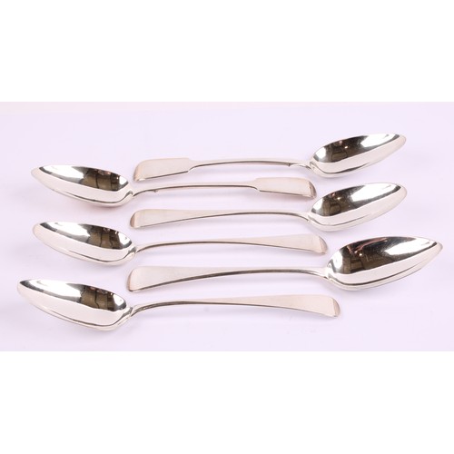 24 - A collection of George III and later silver tablespoons, various dates and makers (6), 376g