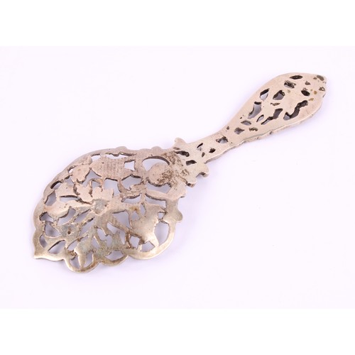 16 - A Victorian silver bon bon spoon, pierced and cast with flowers and foliage, 12cm long, William Comy... 