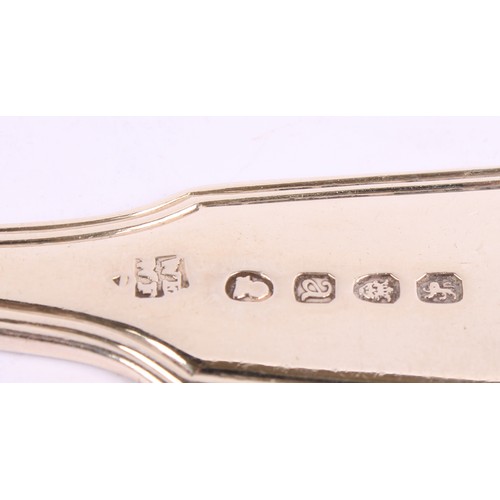 4 - A set of four George III silver Fiddle and Thread pattern tablespoons, William Eley & William Fearn,... 