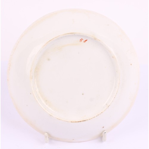 A Pinxton named view circular plate, painted in polychrome with ...