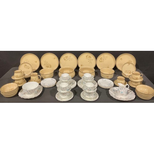 A Denby coloroll pattern six setting dinner and tea set inc two serving ...