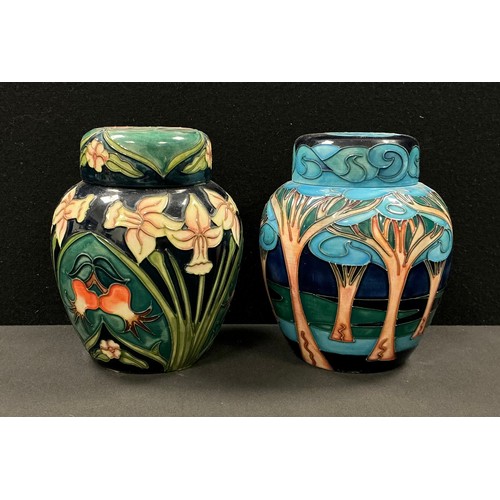 5003 - A Moorcroft ginger jar and cover, Moonlight Sonata pattern, designed by Rachel Bishop, tube lined wi... 