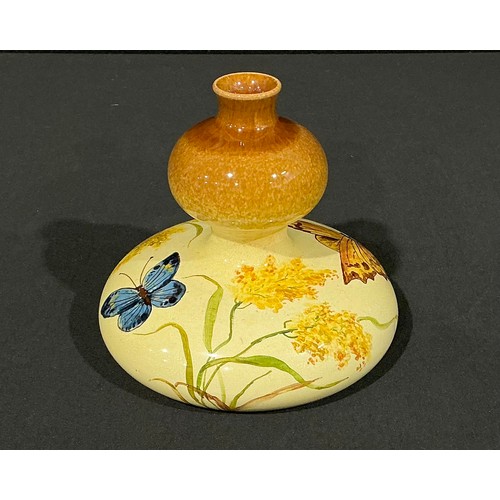 5016 - An Ault Pottery double gourd vase, designed by Christopher Dresser (1834 - 1904), probably decorated... 