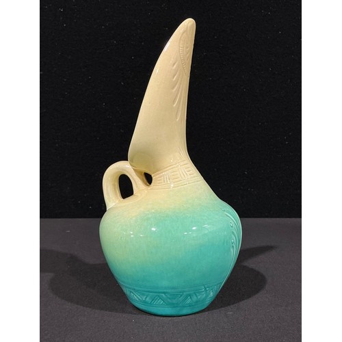 5030 - An Ault Pottery amphora jug, designed by Christopher Dresser (1834 - 1904), incised with geometric b... 