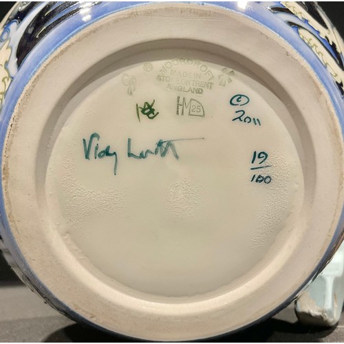 5049 - A large Moorcroft ovoid ginger jar and cover, Dance of the Griffins pattern, by Vicky Lovatt, tube l... 