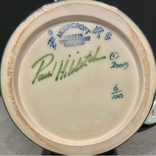 5053 - A large Moorcroft ovoid vase, Fish For Tea pattern, tube lined with kingfishers amongst bulrushes, i... 