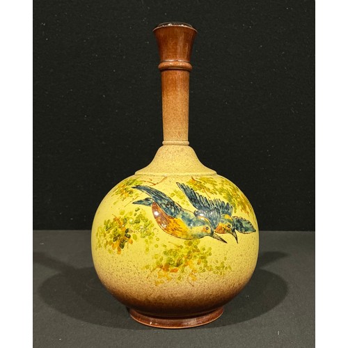 5059 - An Ault Pottery bottle vase, designed by Christopher Dresser (1834 - 1904), decorated by Clarissa Au... 