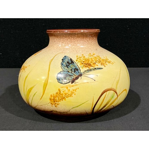 5105 - An Ault Pottery compressed ovoid vase, designed by Christopher Dresser (1834 - 1904), decorated by C... 