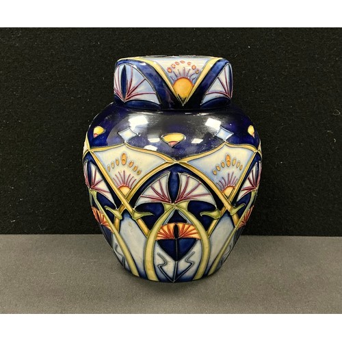 5113 - A Moorcroft ginger jar and cover, Inula pattern, designed by Rachel Bishop, tube lined with stylised... 