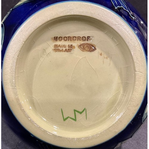 5079 - A Moorcroft Finches pattern ovoid vase, designed by Sally Tuffin, tube lined with finches and fruit ... 