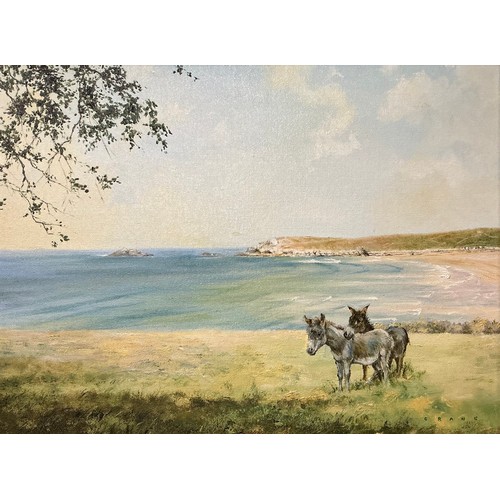3 - David Crane
A view toward Pentire Head, with two Donkeys 
signed, oil on canvas,