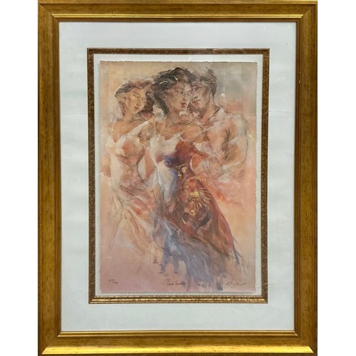 6 - Gary Benfield 
Love Secrets 
signed limited edition embellished print, number 665/750, 62.5cm x 42cm... 