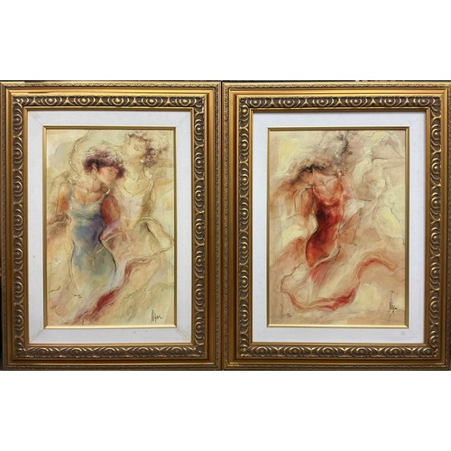 7 - Peter Nixon 
A pair, Dance Mystique I and II, 
Artist’s Proof 18/50, and 29/250, embellished Giclée ... 