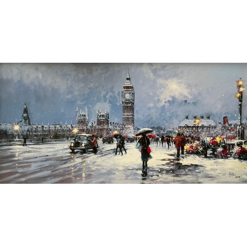 14 - Henderson Cisz, by and after, 
Westminster in Winter 
signed, limited edition giclee on canvas, numb... 