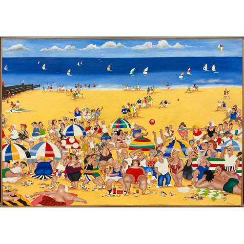19 - Anthony Pegg (British) 
A Beach in England, High Summer 
signed, oil on board, 63cm x 91cm