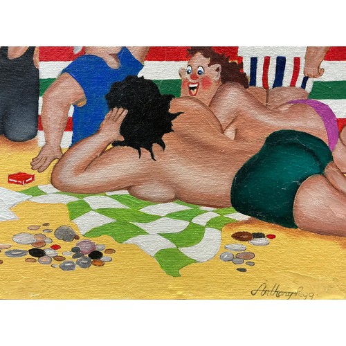 19 - Anthony Pegg (British) 
A Beach in England, High Summer 
signed, oil on board, 63cm x 91cm